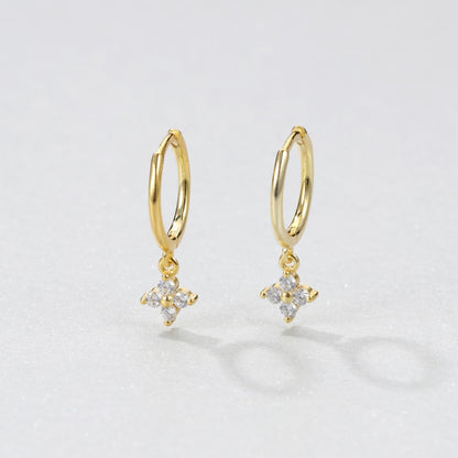 Gemstone Huggie Earrings Sterling Silver