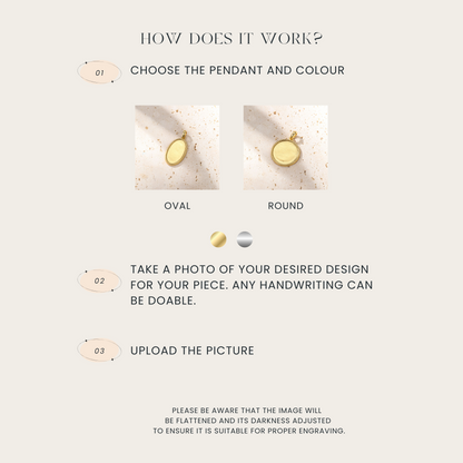 Handwriting Pendant Necklace Sterling Silver