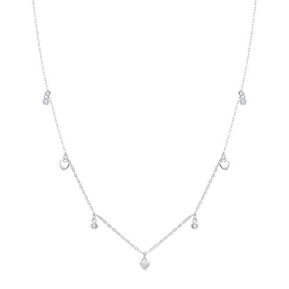 Heart Charm Necklace Sterling Silver