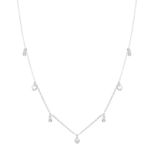 Heart Charm Necklace Sterling Silver