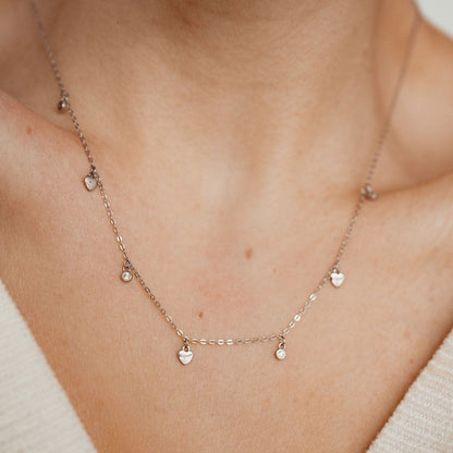 Heart Charm Necklace Sterling Silver