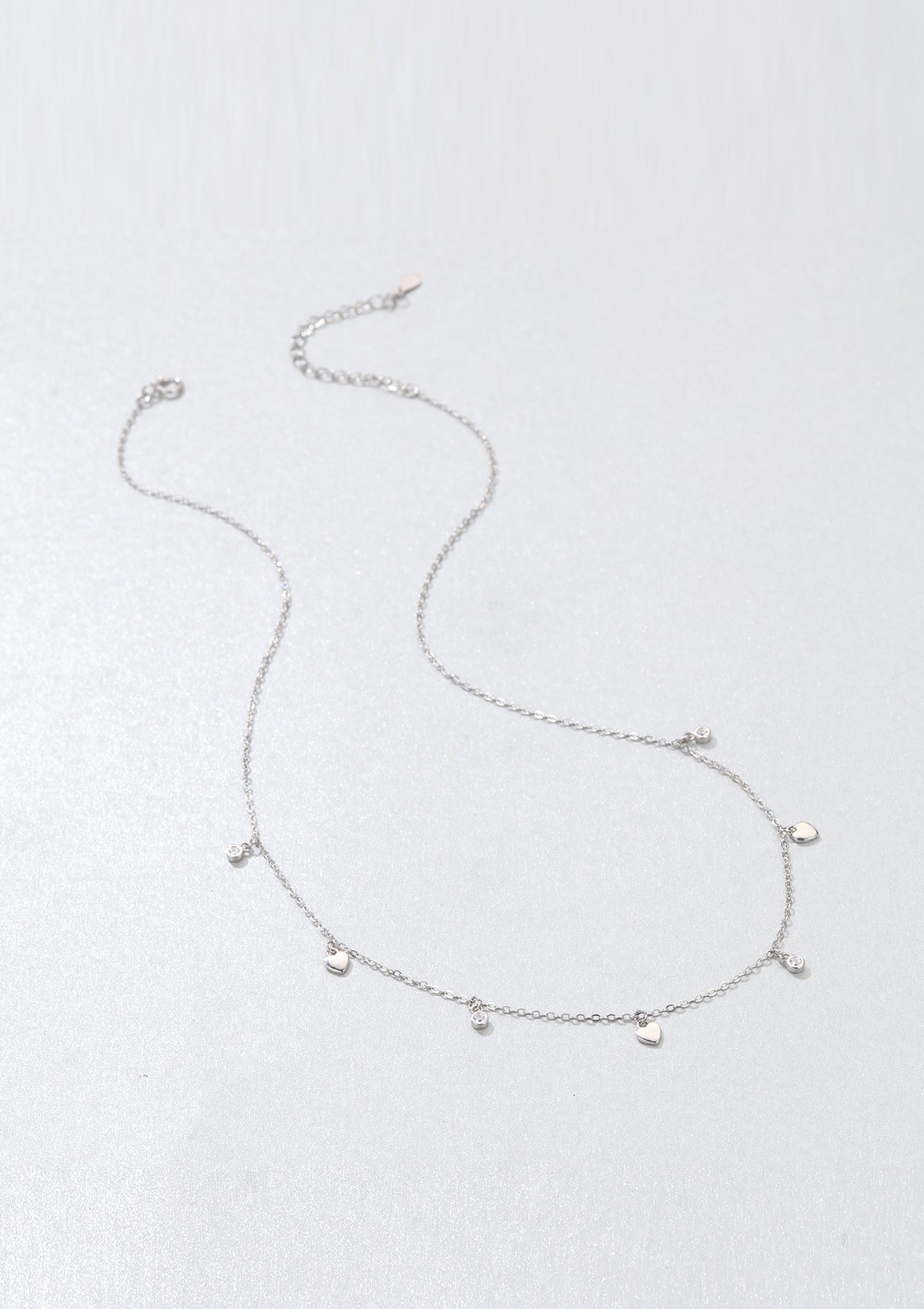 Heart Charm Necklace Sterling Silver