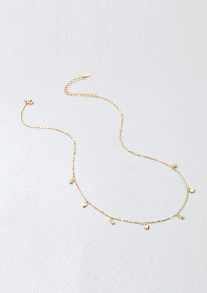 Heart Charm Necklace Sterling Silver Gold