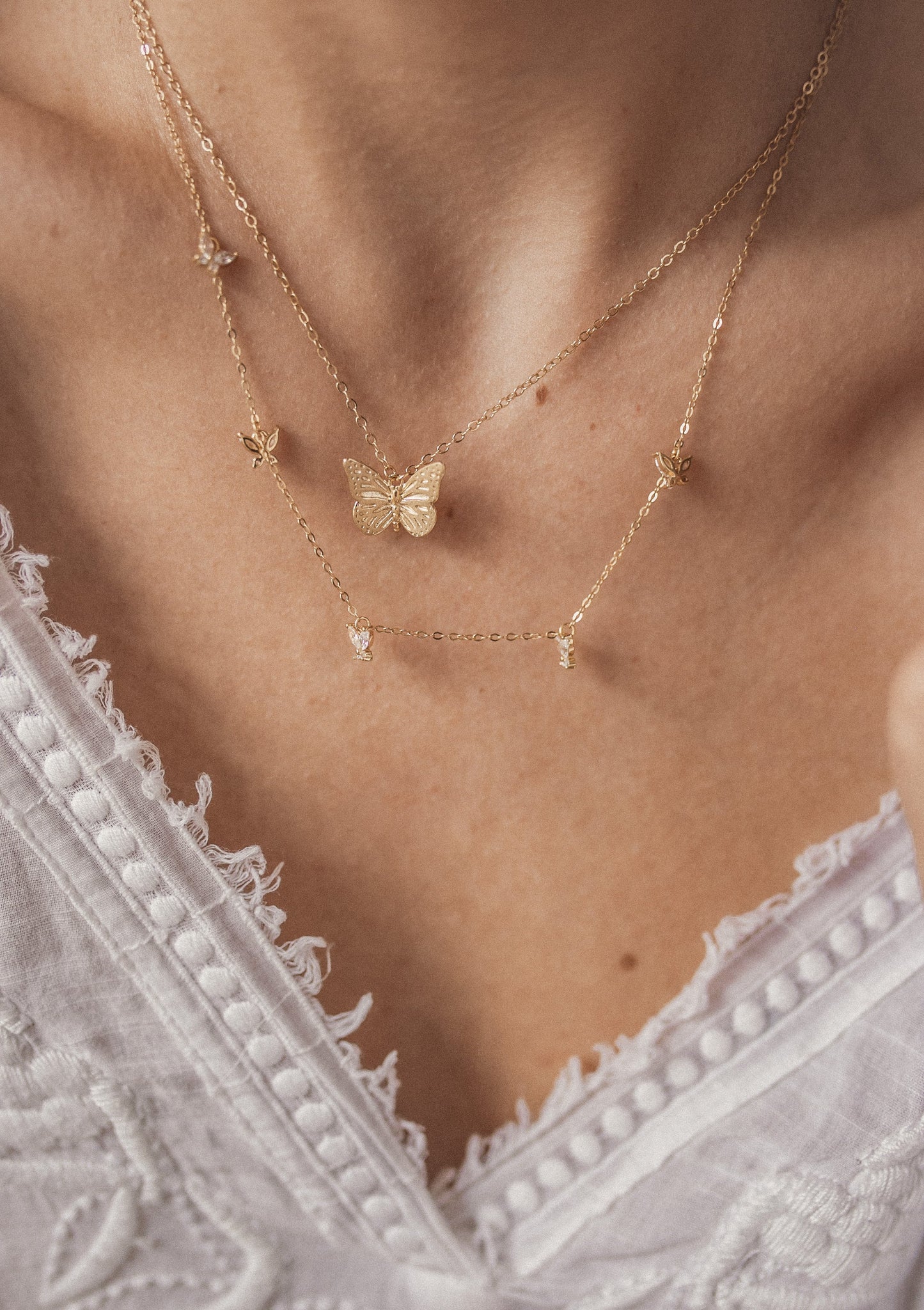 Butterfly Pendant Necklace Sterling Silver