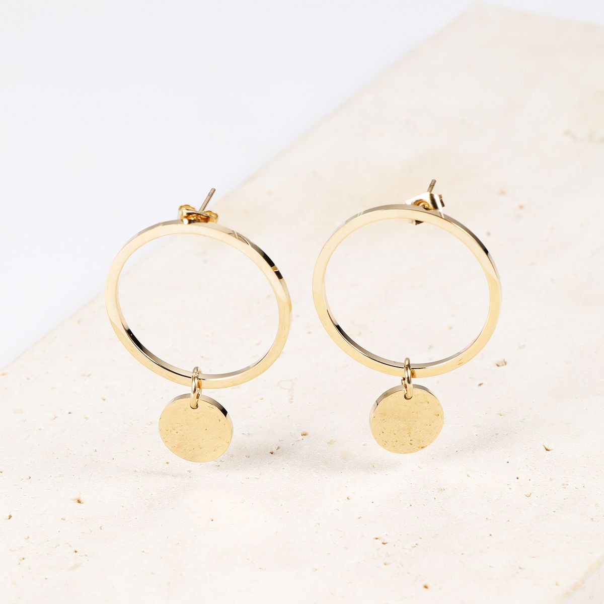 Hoop Circle Earrings Gold