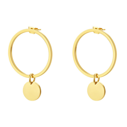 Hoop Circle Earrings Gold