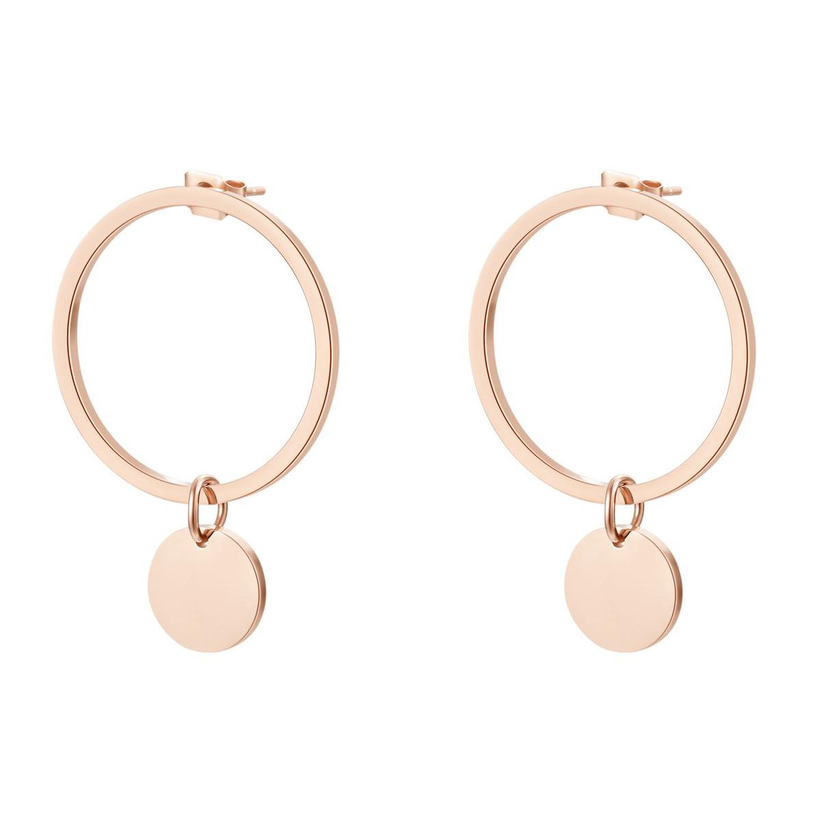 Hoop Circle Earrings in Rose Gold