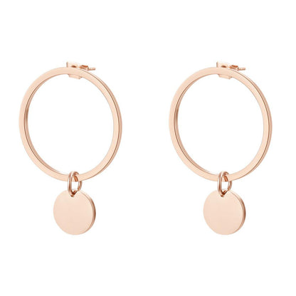 Hoop Circle Earrings in Rose Gold