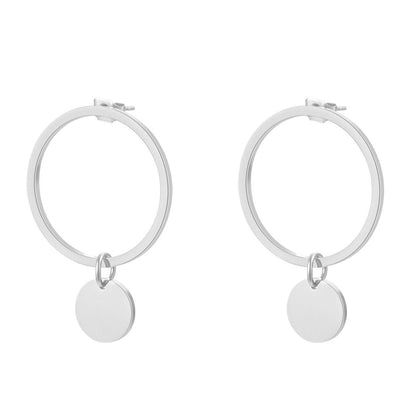 Hoop Circle Earrings Silver