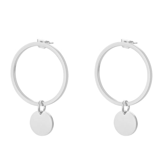 Hoop Circle Earrings Silver