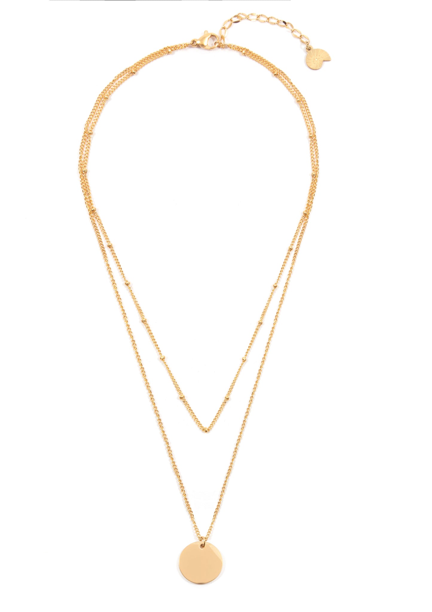 Layered Circle Necklace Gold