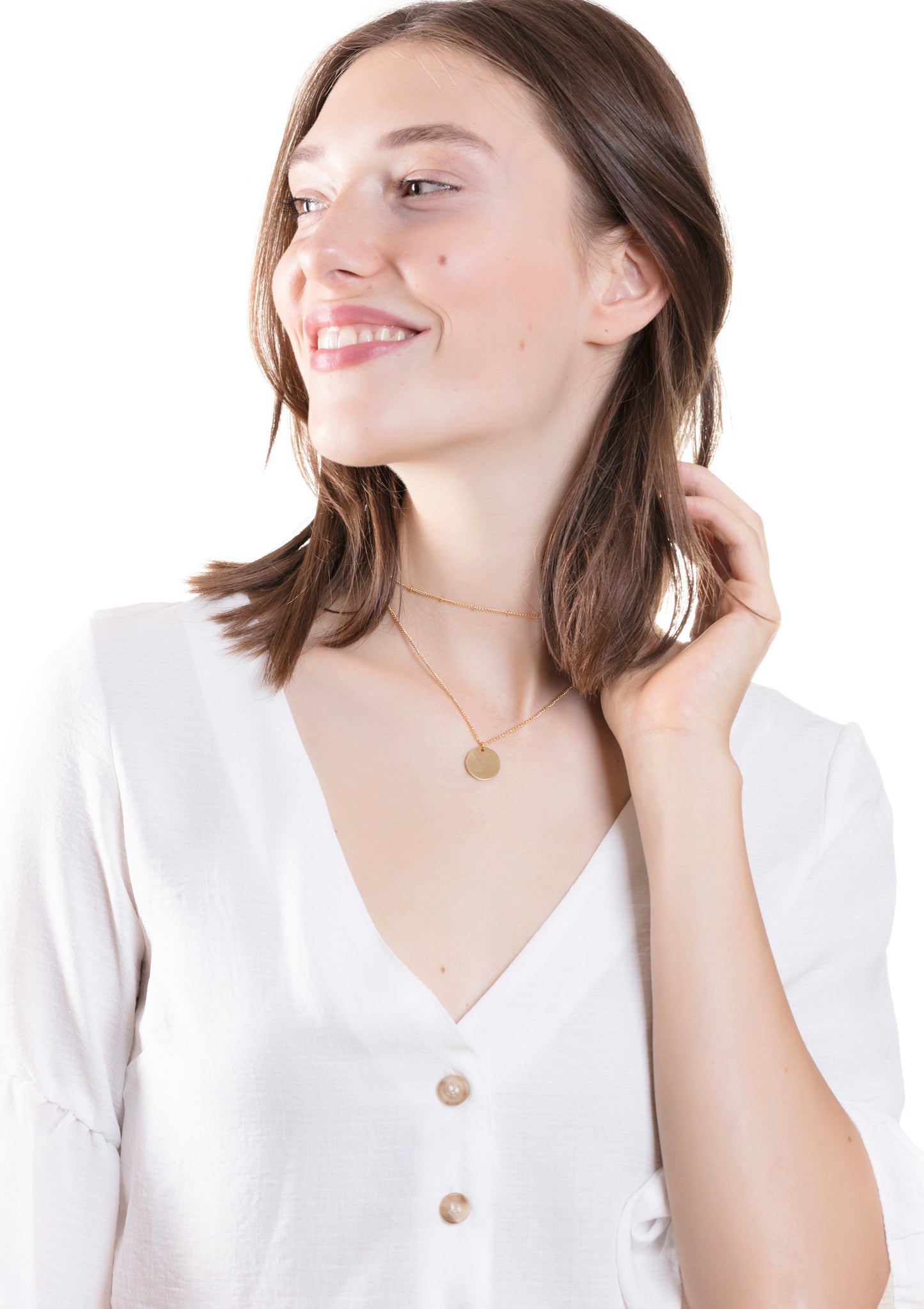 Layered Circle Necklace Gold