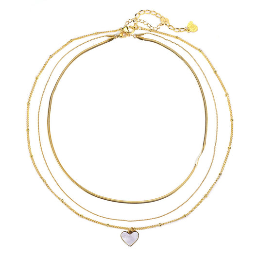 Layered Heart Necklace Set