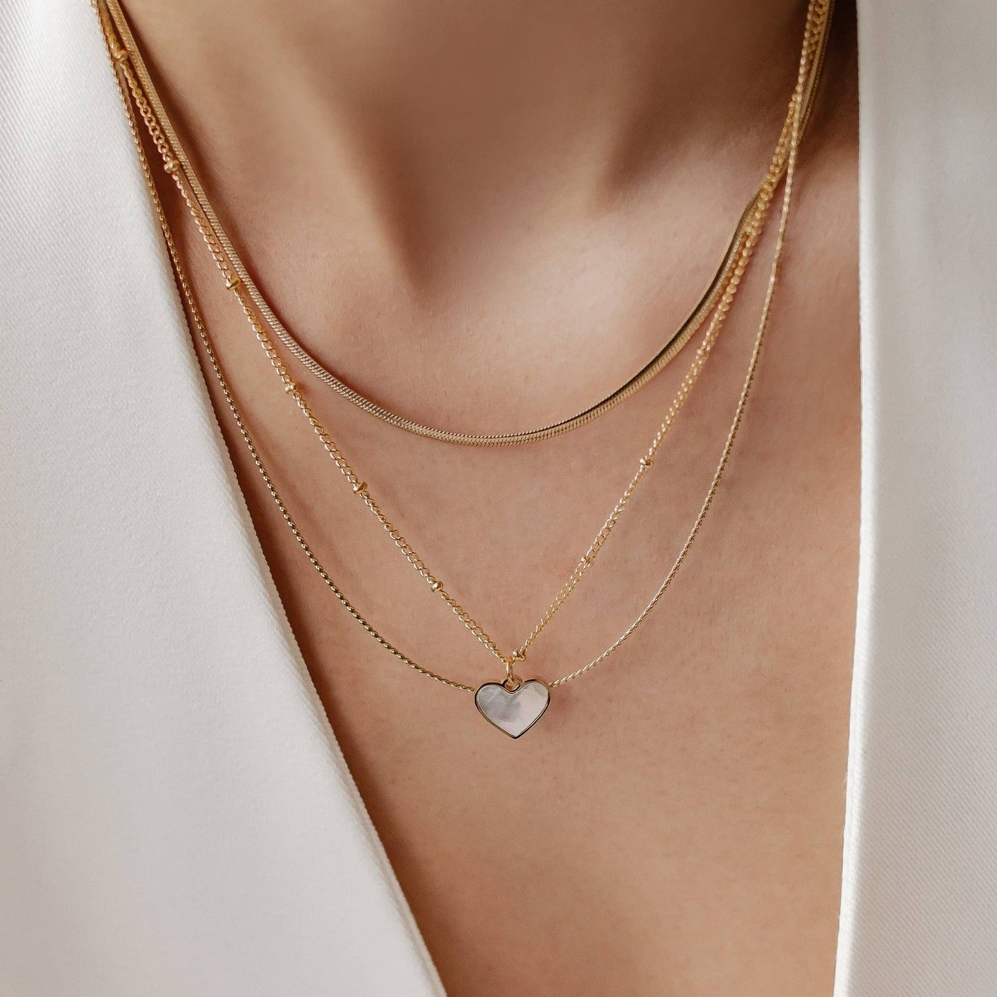 Layered Heart Necklace Set