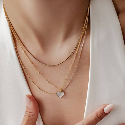 Layered Heart Necklace Set
