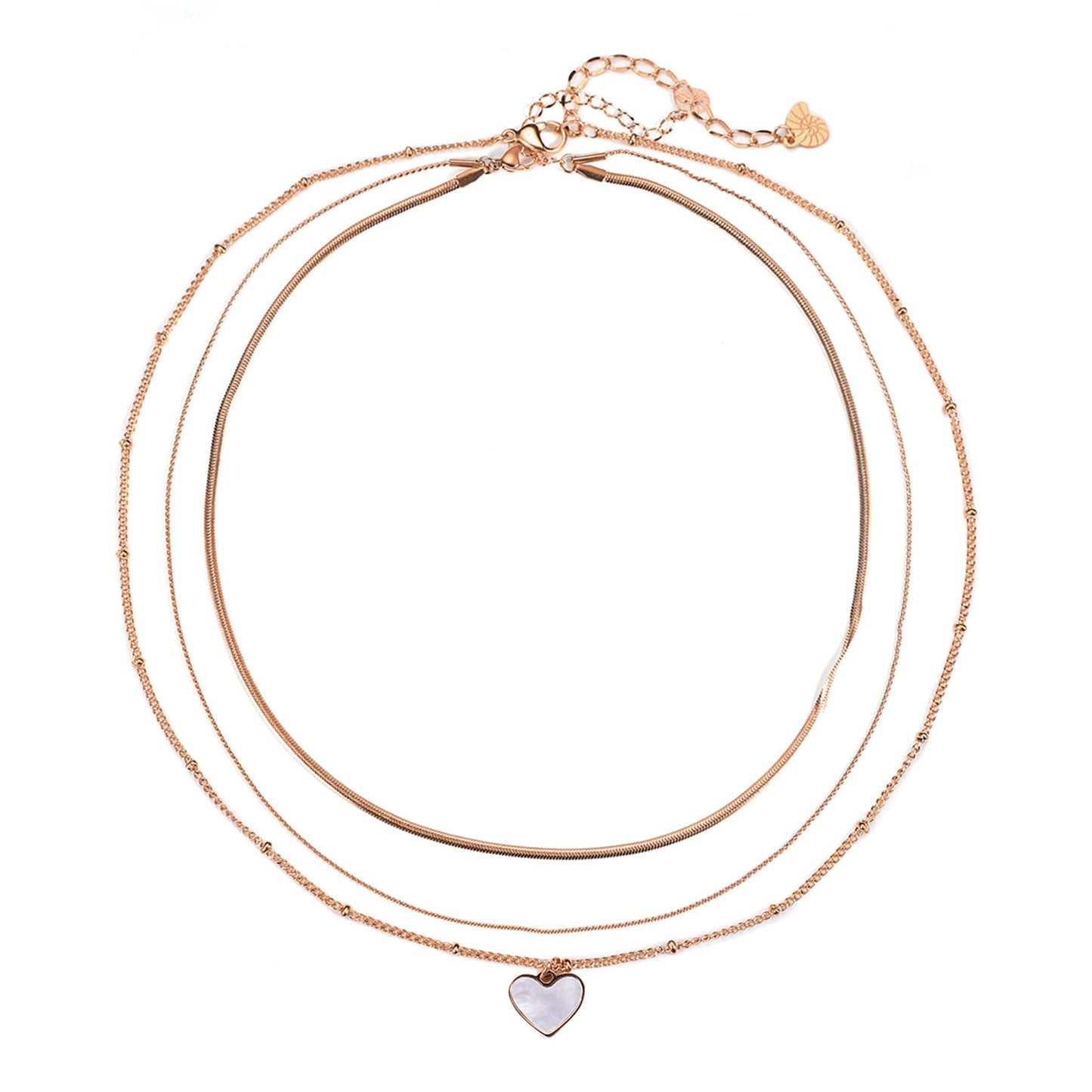 Layered Heart Necklace Set