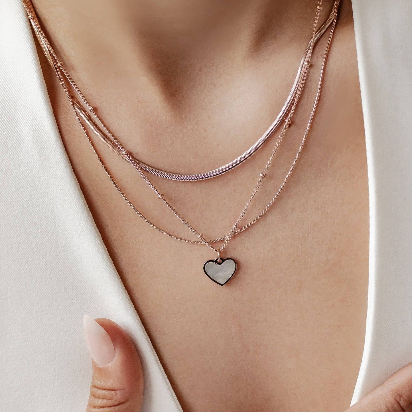 Layered Heart Necklace Set