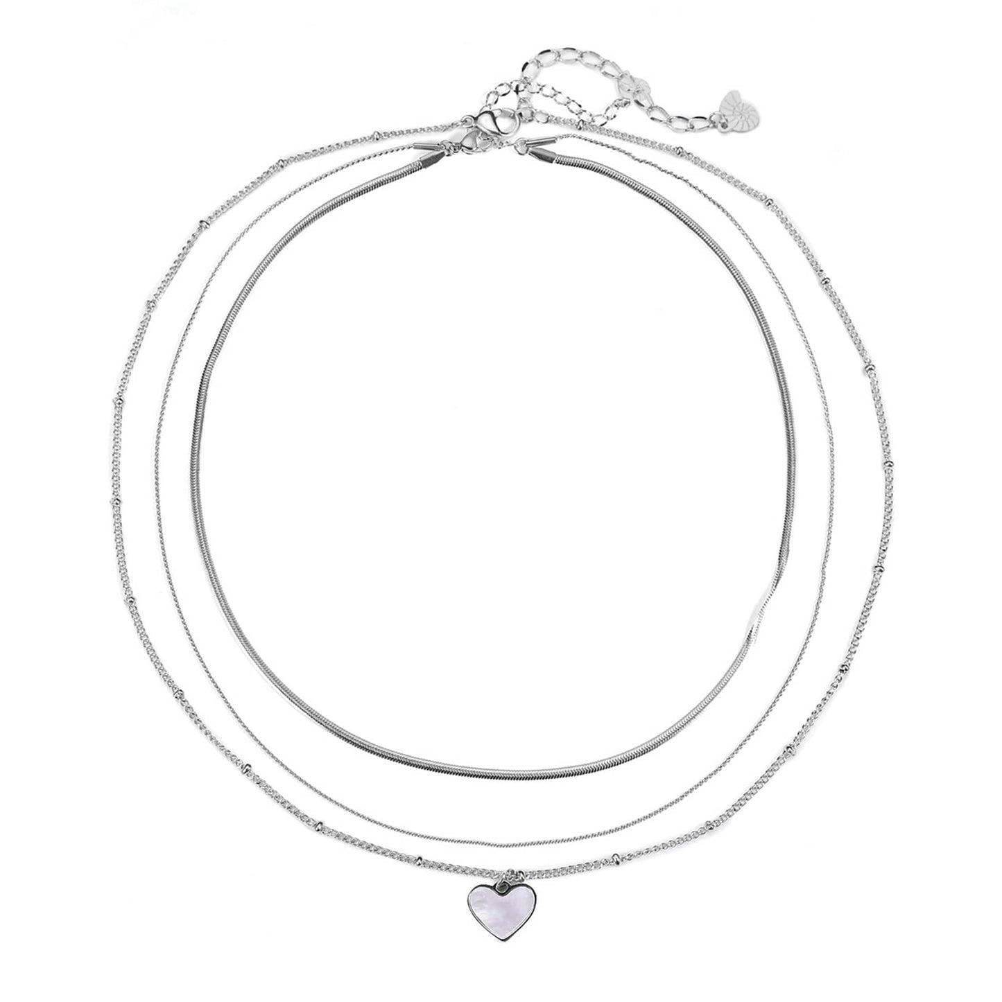 Layered Heart Necklace Set