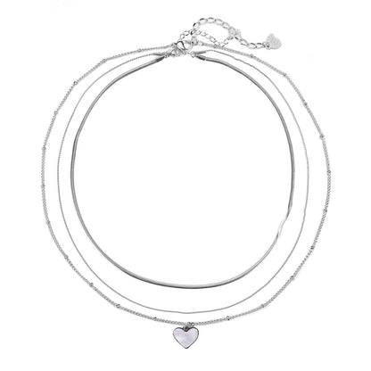 Layered Heart Necklace Set