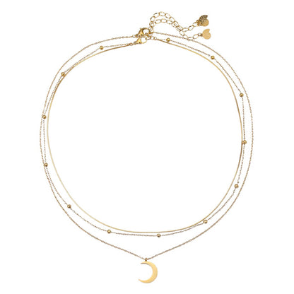 Layered Moon Necklace Set
