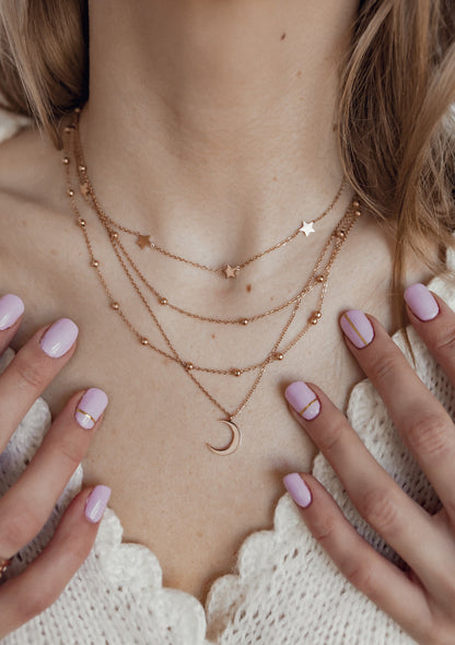Layered Necklace Rose Gold