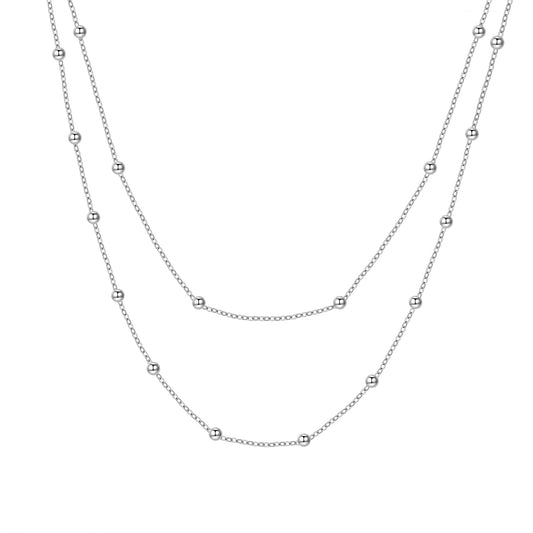 Layered Necklace Silver