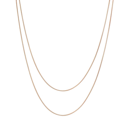 Layered Necklace Snake Chain Rose Gold