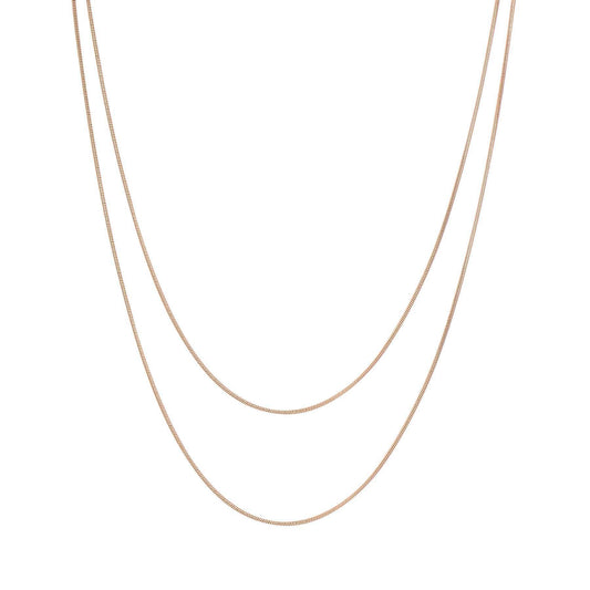 Layered Necklace Snake Chain Rose Gold