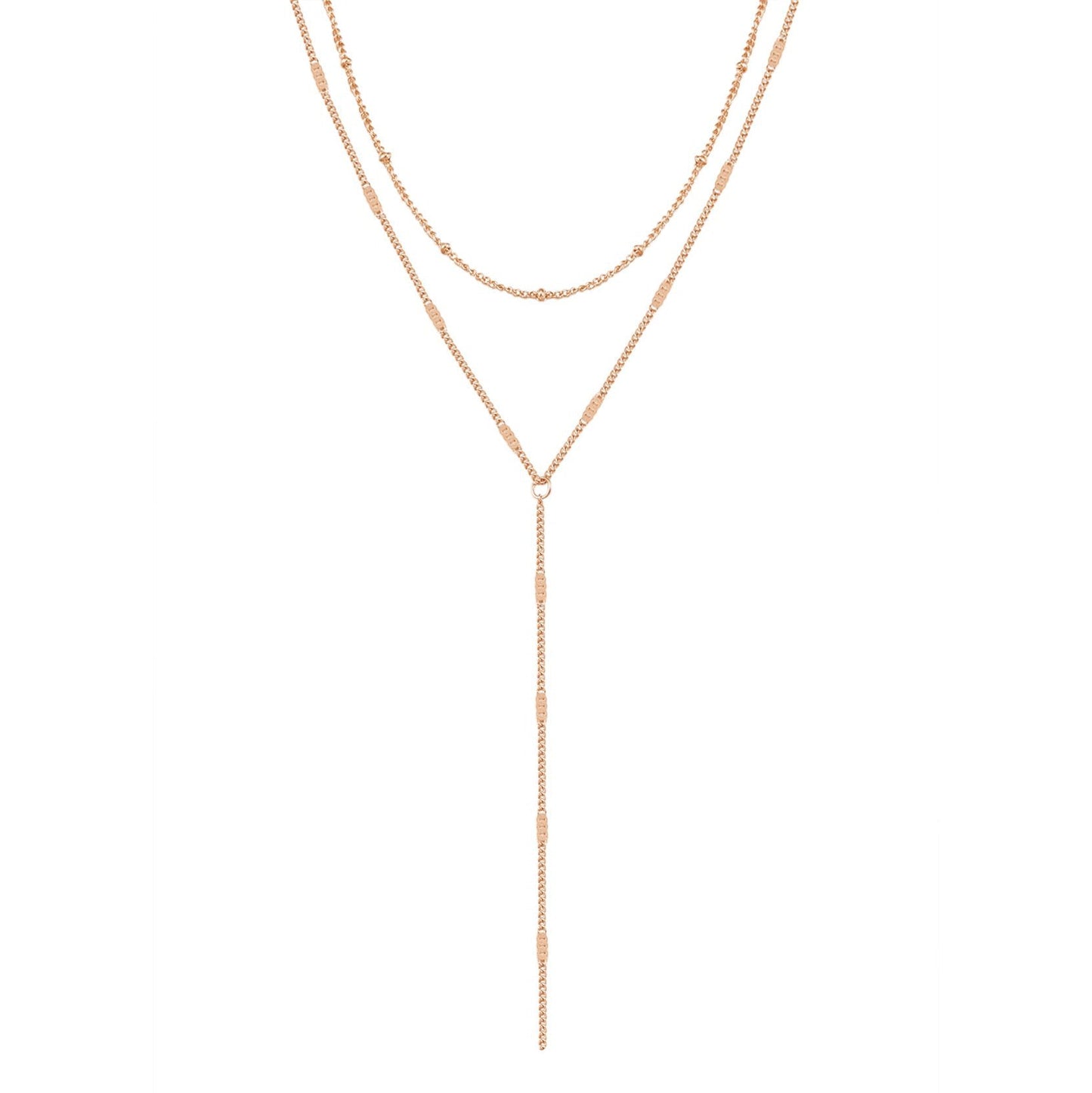 Layered Satellite and Starburst Chain Y Necklace