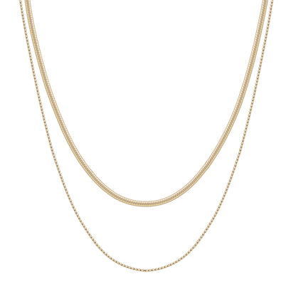 Delicate Layered Necklace Snake Chain Gold