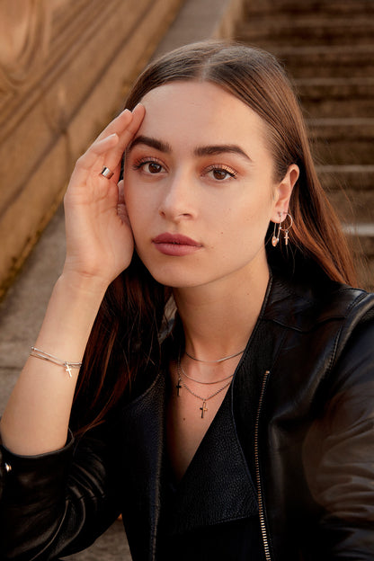 Delicate Layered Necklace Snake Chain Silver