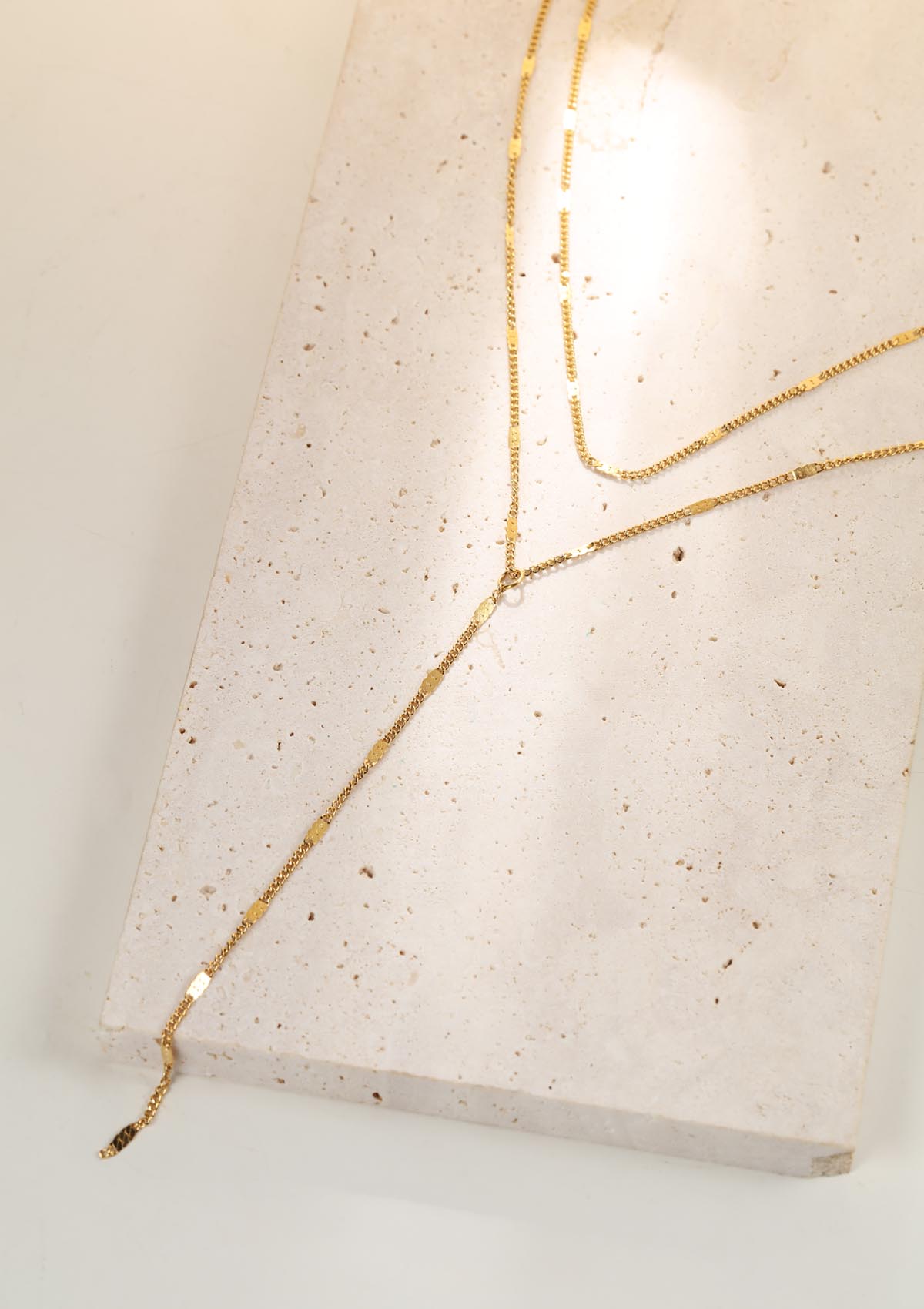 Layered Y Necklace Gold