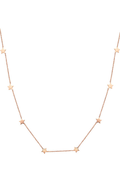 Layering Necklaces Stars and Moon in Rose Gold