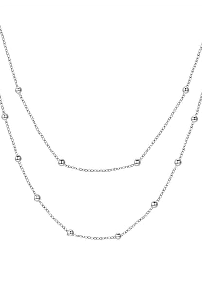 Layering Necklaces Stars and Moon in Silver