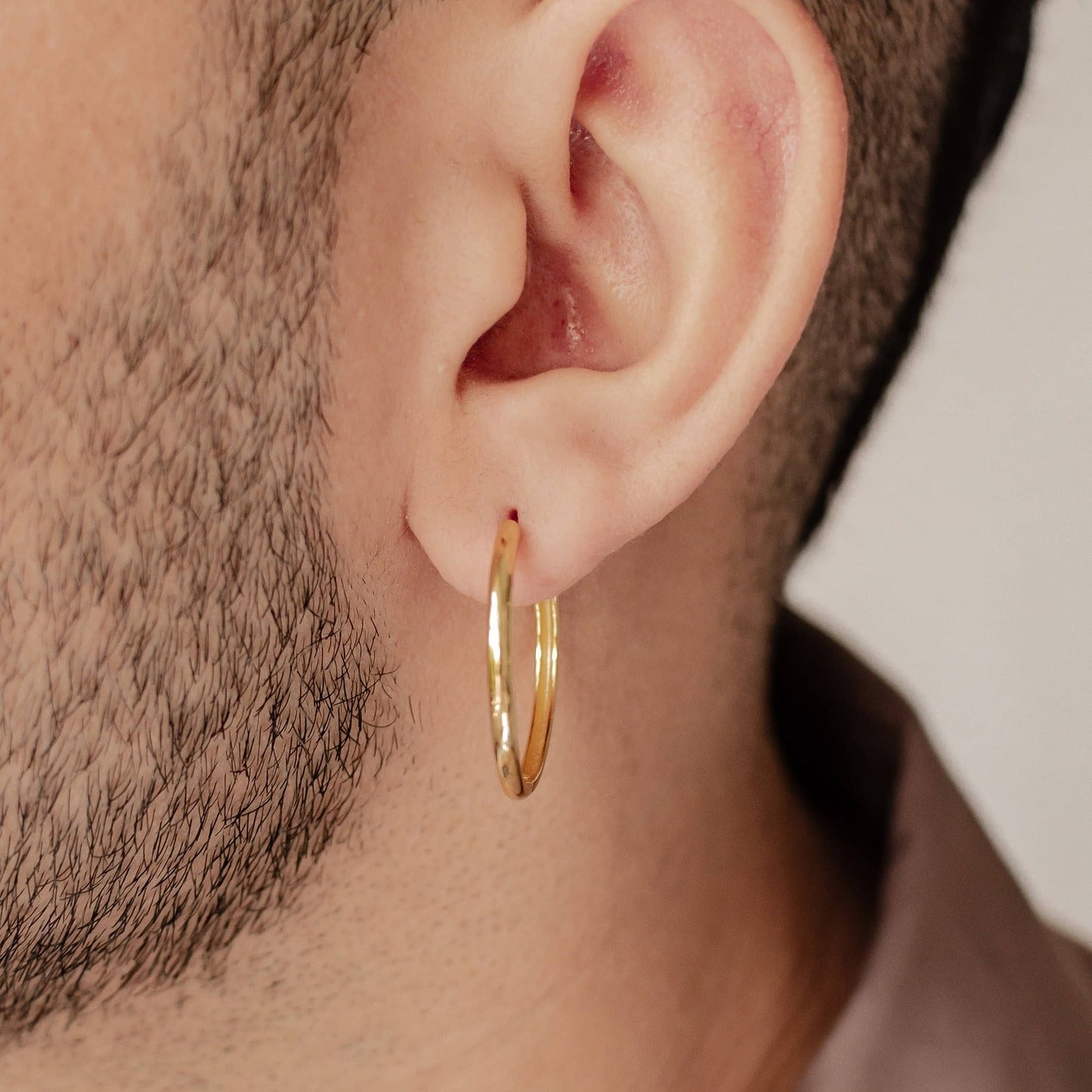 Mid Chunky Hoop Earrings Sterling Silver