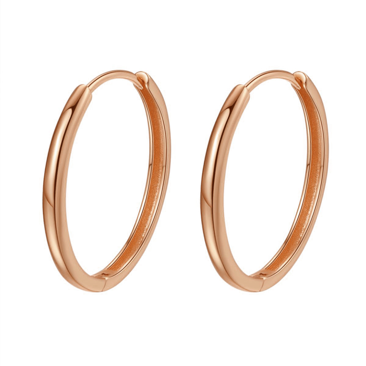 Mid Chunky Hoop Earrings Sterling Silver