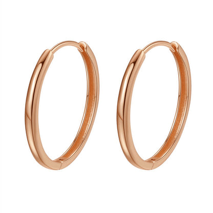 Mid Chunky Hoop Earrings Sterling Silver