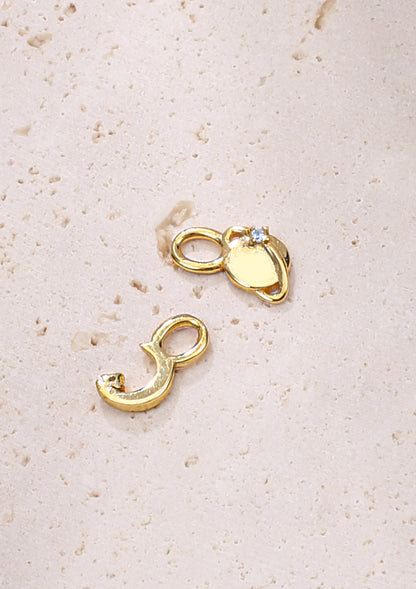 Moon and Planet Charm Hoop Earrings Sterling Silver Gold