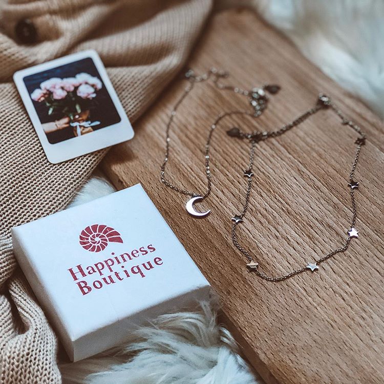 Moon Star Necklace Set Silver