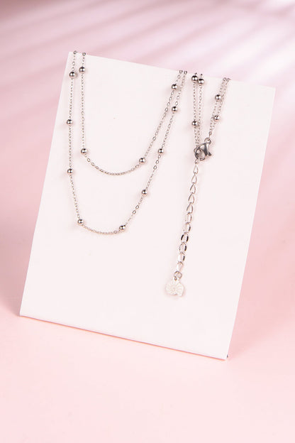 Multilayer Necklace Set in Silver