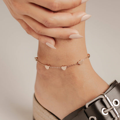 Multiple Hearts Anklet Waterproof