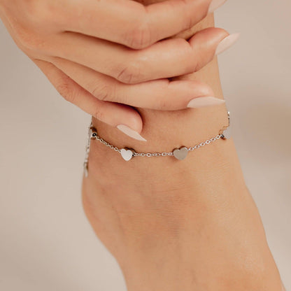 Multiple Hearts Anklet Waterproof