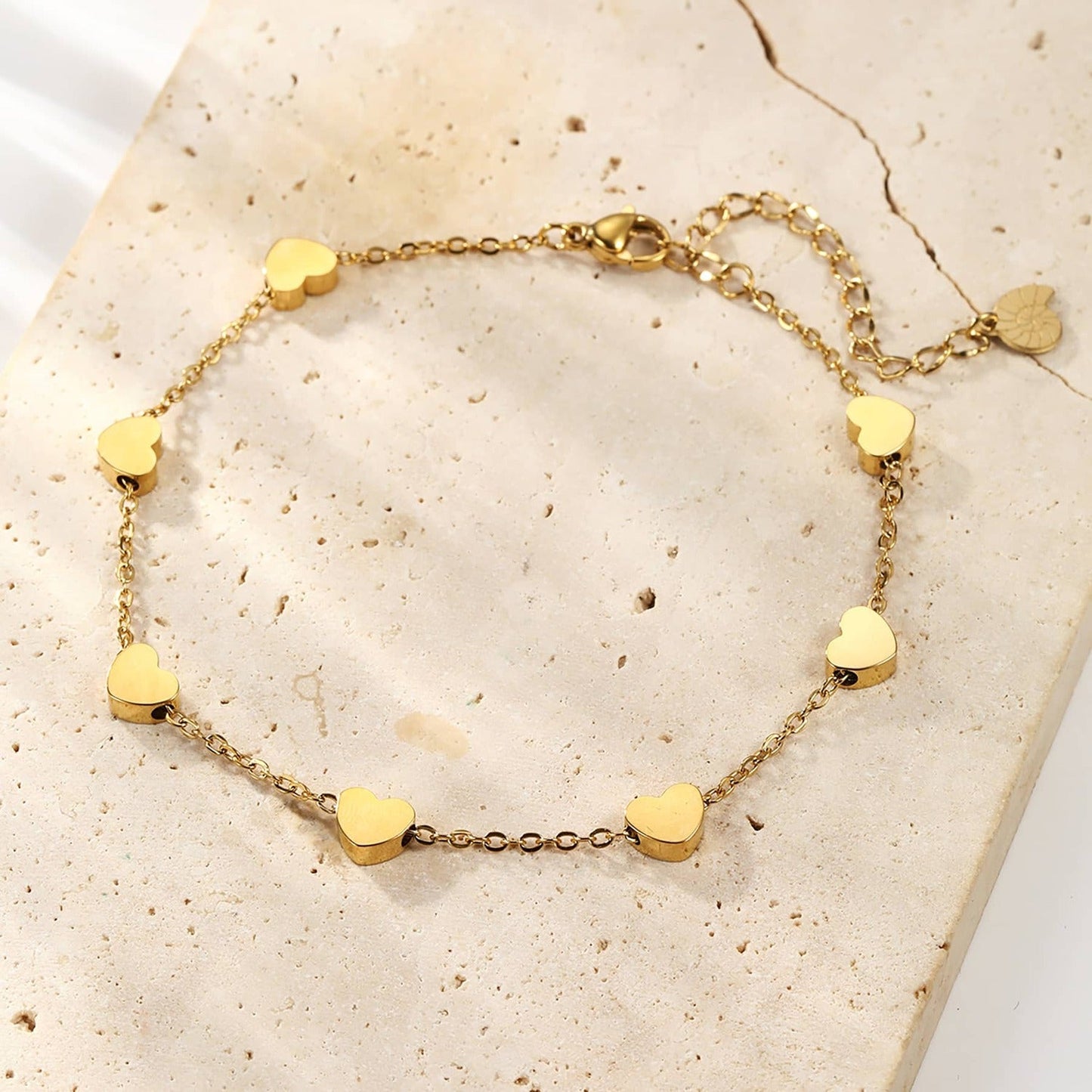 Multiple Hearts Anklet Waterproof