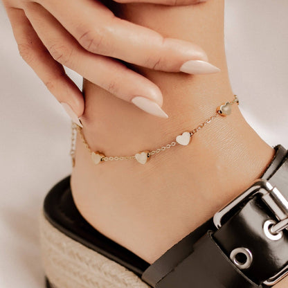 Multiple Hearts Anklet Waterproof
