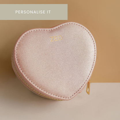 Pink Heart Jewelry Case