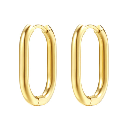 Small Thin Oval Hoop Earrings
