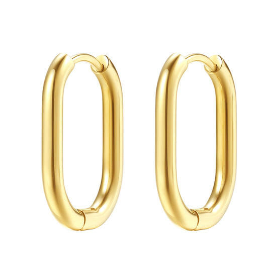 Small Thin Oval Hoop Earrings