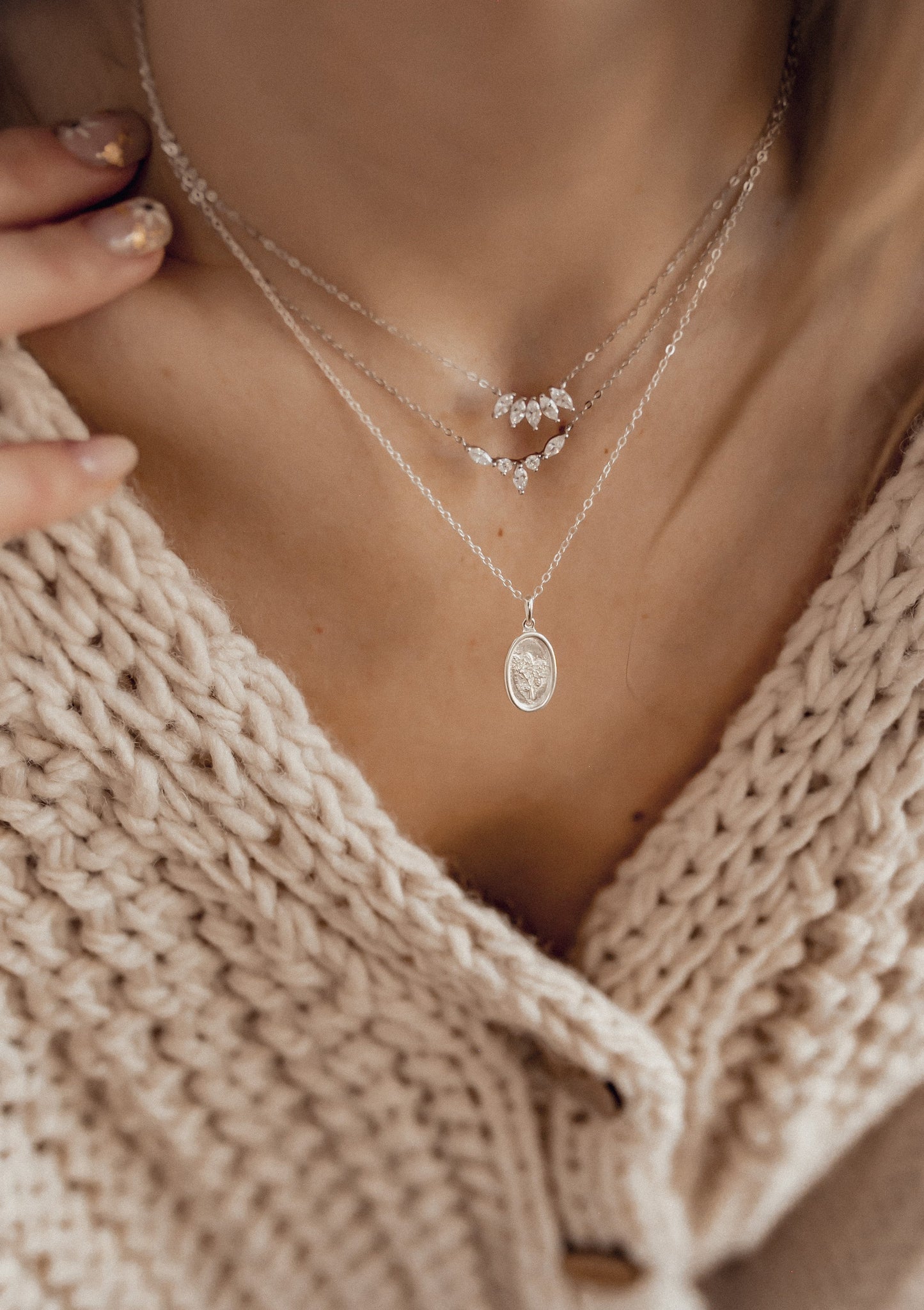 Oval Rose Pendant Sterling Silver