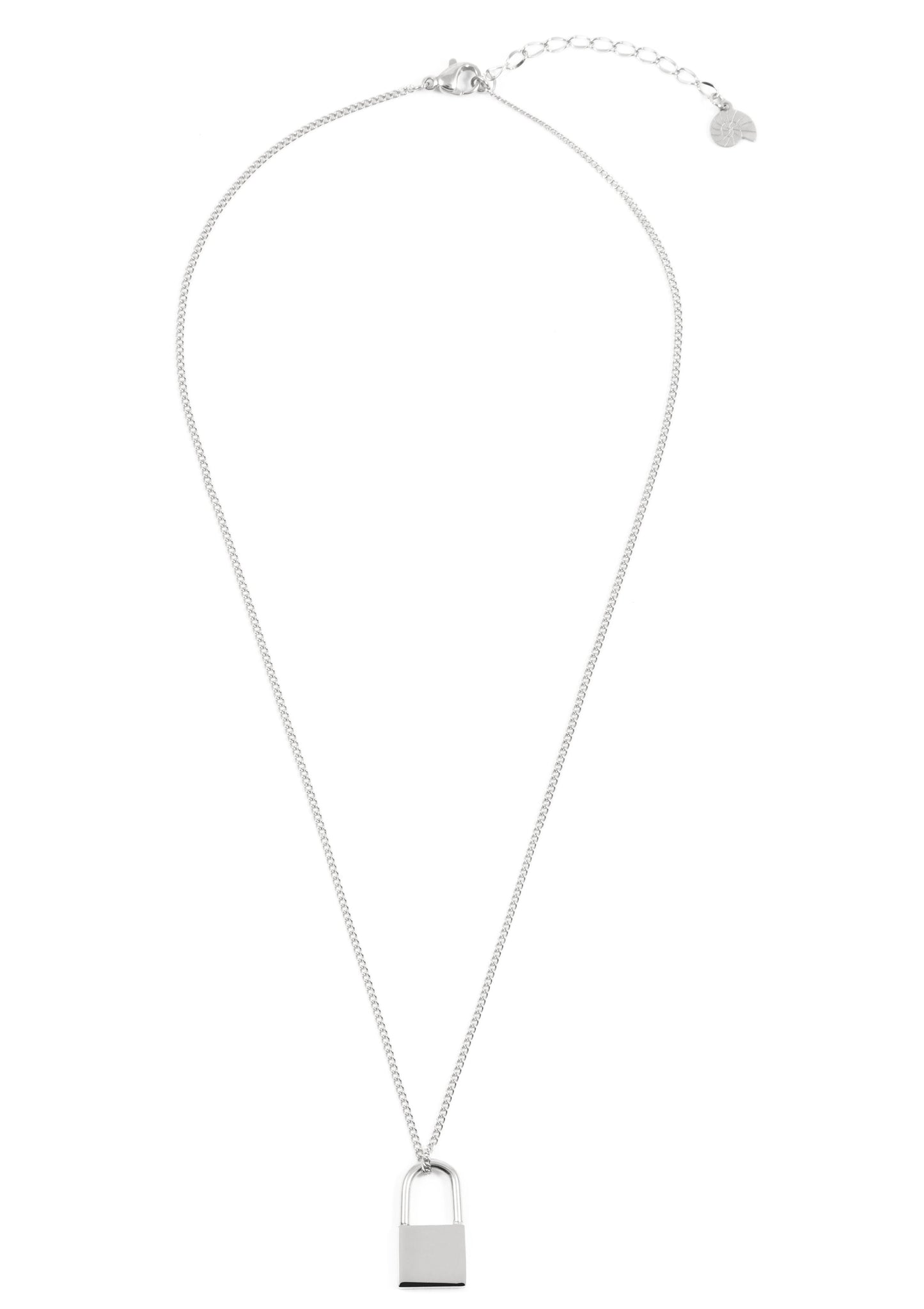 Padlock Pendant Necklace Silver