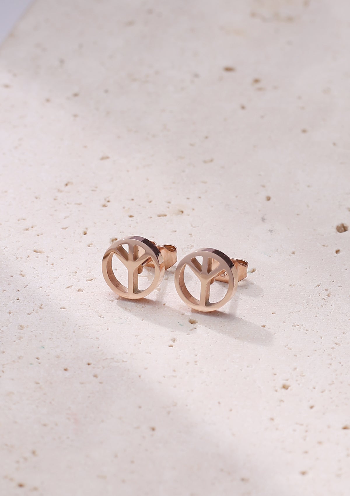 Peace Sign Stud Earrings